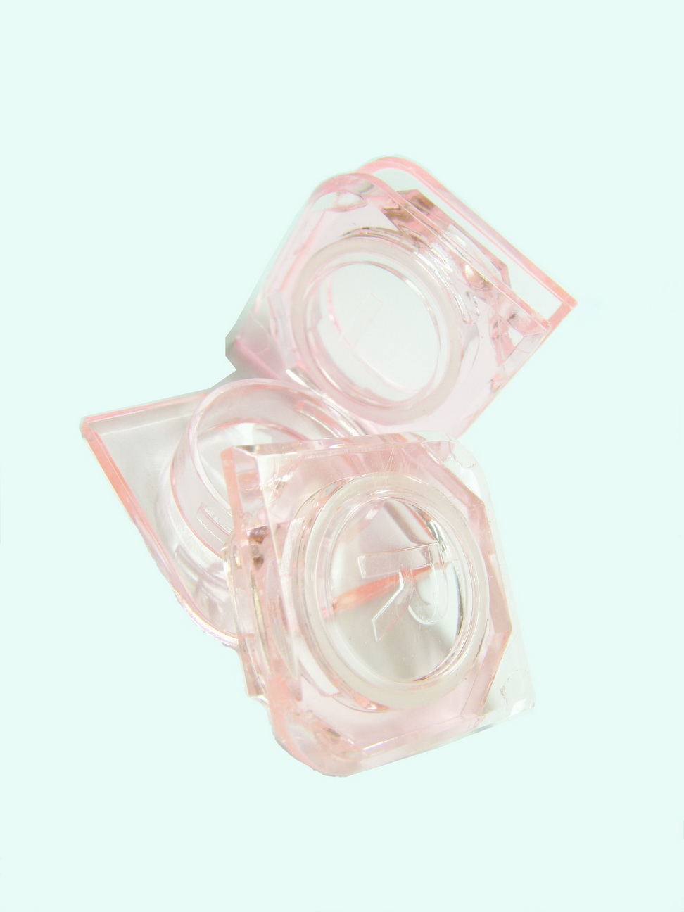 SMART DESIGN SEPARATE GLASS PINK COLOR CARRY ON CONTACT LENS SOAKING CASES