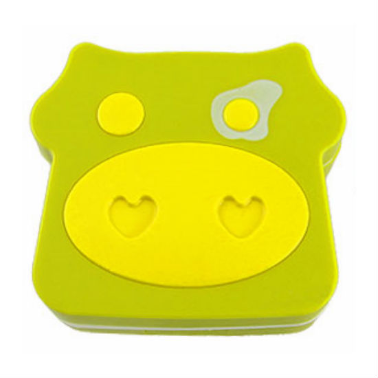 CnKaite CUTE OLIVE GREEN COW DESIGN CONTACT LENS CASE, ALL IN ONE CLEANING KIT