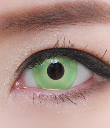 GEO SF-10 CRAZY LENS FLOWER LEAF YELLOW GREEN HALLOWEEN CONTACT LENS