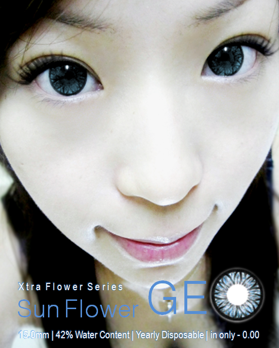 GEO FLOWER SUNFLOWER BLUE WFL-A22 XTRA SIZE COLORED 2 TONE LENSES