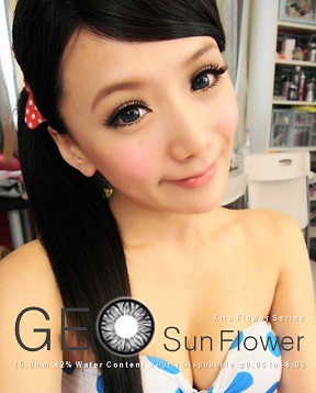 GEO FLOWER SUNFLOWER GRAY WFL-A25 GRAY CONTACT LENS
