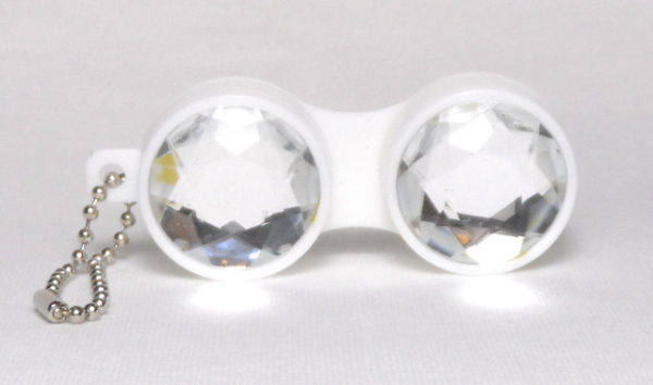 Keychain Diamond White Contact Lens Case