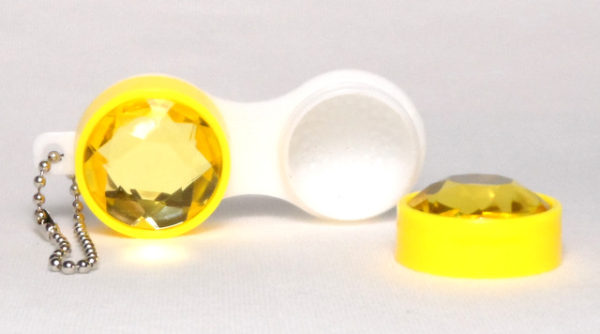 Keychain Diamond Yellow Contact Lens Case