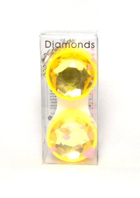 Keychain Diamond Yellow Contact Lens Case